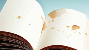 Clean Coffee Stains from Book Papers