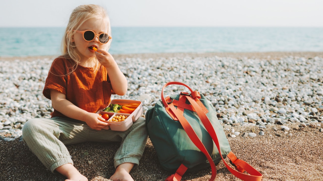 Child eating snacks