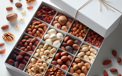 Assorted Nut Gift Basket in Reusable Wood Crate