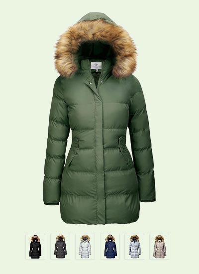 Warm Jacket with Faux Fur Removable Hood